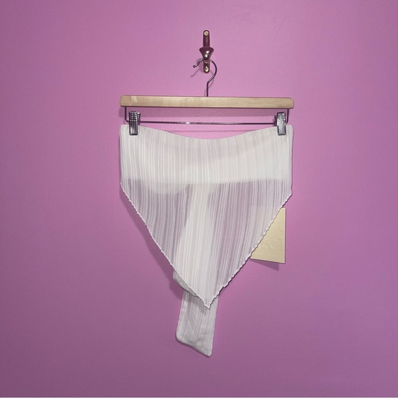 Sabo Penelope‎ Scarf Top Women's Size Medium White Pleated Fabric Strapless NWT - Picture 2 of 14